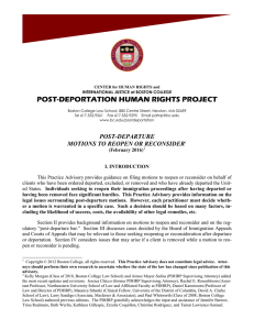 POST-DEPORTATION HUMAN RIGHTS PROJECT