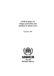 UNHCR policy on refugee protection and solutions in urban areas