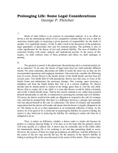 George P. Fletcher Prolonging Life: Some Legal Considerations