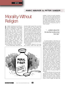 Morality Without MARC HAUSER &amp; PETER SINGER