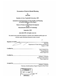 Economies  of Scale in  Rental  Housing By
