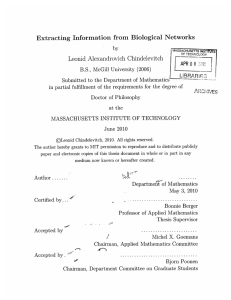 Extracting Information  from  Biological  Networks ~~~~-- by