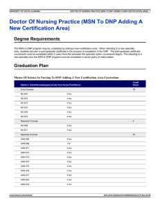 Doctor Of Nursing Practice (MSN To DNP Adding A Degree Requirements