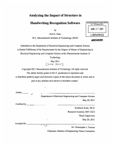 Analyzing  the Impact of Structure in Handwriting Recognition  Software JUN ARCHNVES