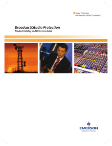 Broadcast/Studio Protection FPO Product Catalog and Reference Guide Surge Protection