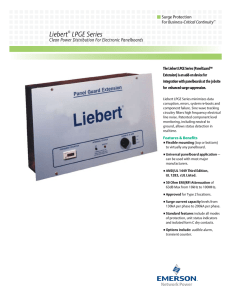Liebert LPGE Series Clean Power Distribution For Electronic Panelboards Surge Protection