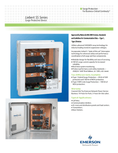 Liebert SS Series Surge Protective Device Surge Protection Business-Critical Continuity