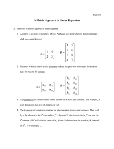 A Matrix Approach to Linear Regression