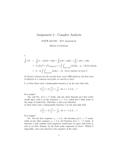 Assignment 2 - Complex Analysis MATH 440/508 – M.P. Lamoureux