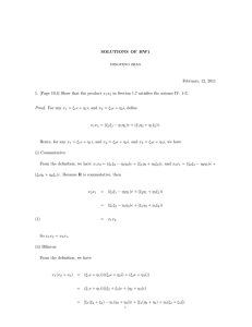 SOLUTIONS OF HW1 February, 12, 2011 x