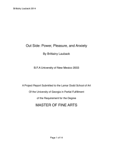 ! Out Side: Power, Pleasure, and Anxiety! By Brittainy Lauback !