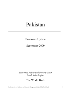 Pakistan  Economic Update September 2009