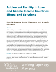 Adolescent Fertility in Low- and Middle-Income Countries: Effects and Solutions