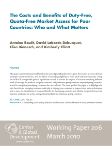The Costs and Benefits of Duty-Free, Quota-Free Market Access for Poor