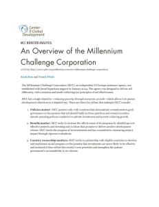 An Overview of the Millennium Challenge Corporation MCC MONITOR ANALYSIS Configure