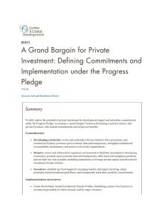 A Grand Bargain for Private Investment: Defining Commitments and Pledge