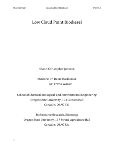 Low Cloud Point Biodiesel