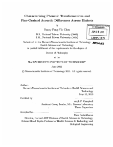 Characterizing Phonetic  Transformations and Nancy  Fang-Yih  Chen by