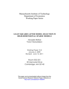 Massachusetts Institute of Technology Department of Economics Working Paper Series