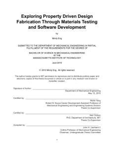 Exploring Property Driven Design Fabrication Through Materials Testing and Software Development