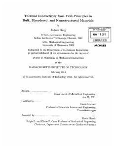 Thermal  Conductivity  from  First-Principles  in by