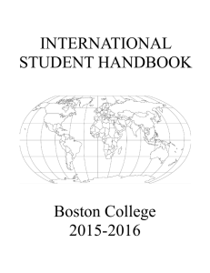 INTERNATIONAL STUDENT HANDBOOK Boston College 2015-2016