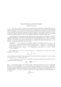 Tauberian Theorems and Prime Densities. by Klaus Hoechsmann 1.