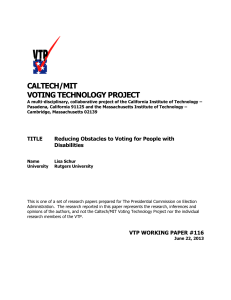 CALTECH/MIT VOTING TECHNOLOGY PROJECT