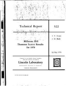 Lincoln Laboratory 522 Thomson “Scaitei Results for