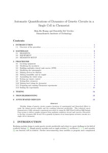 Automatic Quantifications of Dynamics of Genetic Circuits in a Contents