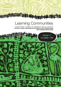 Learning Communities Number 17 OCTOBER 2015 INTERNATIONAL JOURNAL OF LEARNING IN SOCIAL CONTEXTS