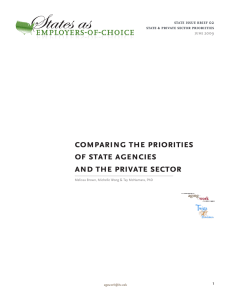 comparing the priorities of state agencies and the private sector