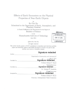 Effects  of  Earth  Encounters  on ... Properties  of  Near-Earth  Objects