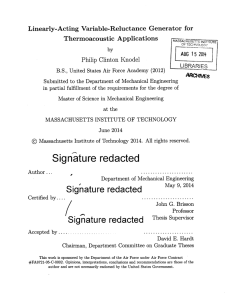 Linearly-Acting  Variable-Reluctance  Generator  for Thermoacoustic  Applications