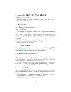 1 Agenda: STAT 401 Week 5 Lab 2