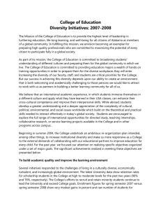 College of Education Diversity Initiatives: 2007-2008