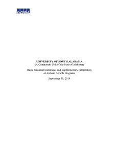 UNIVERSITY OF SOUTH ALABAMA Basic Financial Statements and Supplementary Information