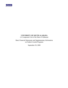 UNIVERSITY OF SOUTH ALABAMA  Basic Financial Statements and Supplementary Information