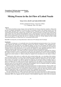 Mixing Process in the Jet Flow of Lobed Nozzle