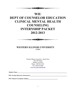 WIU DEPT OF COUNSELOR EDUCATION CLINICAL MENTAL HEALTH