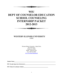 WIU DEPT OF COUNSELOR EDUCATION SCHOOL COUNSELING