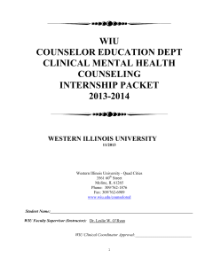 WIU COUNSELOR EDUCATION DEPT CLINICAL MENTAL HEALTH