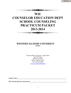 WIU COUNSELOR EDUCATION DEPT SCHOOL COUNSELING