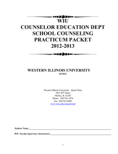 WIU COUNSELOR EDUCATION DEPT SCHOOL COUNSELING