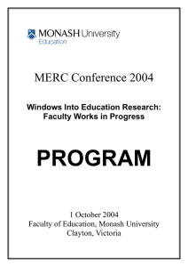 PROGRAM MERC Conference 2004  Windows Into Education Research: