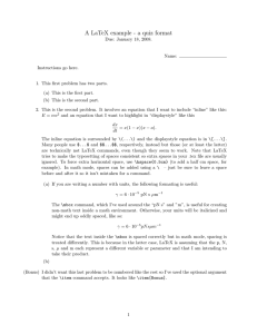 A LaTeX example - a quiz format
