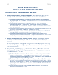 Elements of the Assessment Process Form E-1-A for Boston College Departments/Programs
