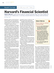 Harvard’s Financial Scientist