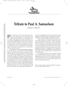 Tribute to Paul A. Samuelson R C. M