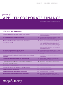 APPLIED CORPORATE FINANCE Journal of Risk Management